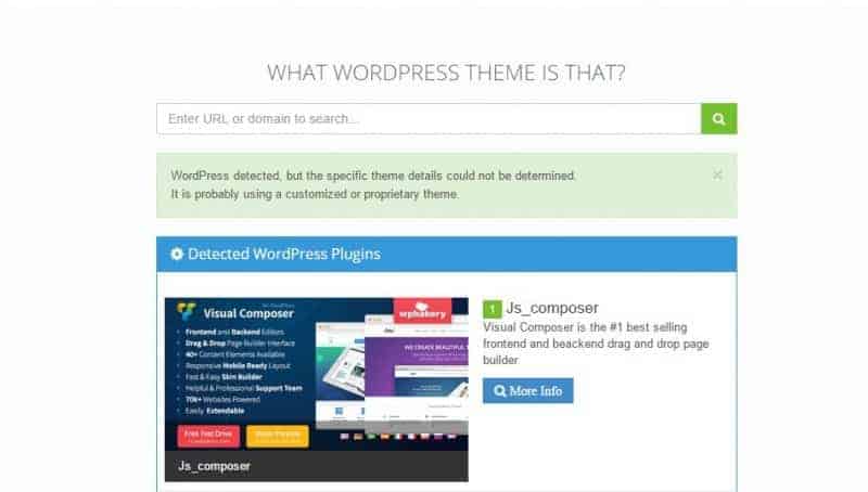 Know the WordPress theme used by a blog