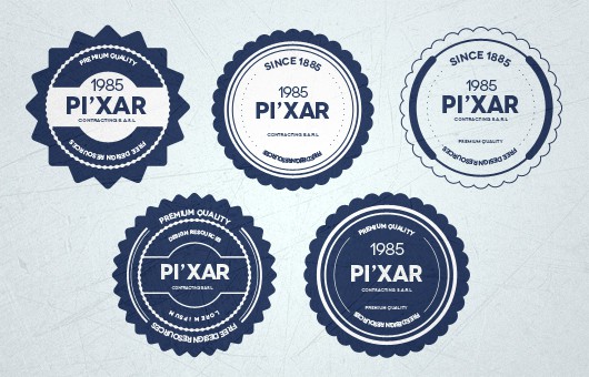 28 flat free psd badges grouped