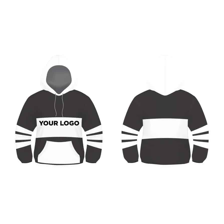 Black and White Hoodie Design Vector Template