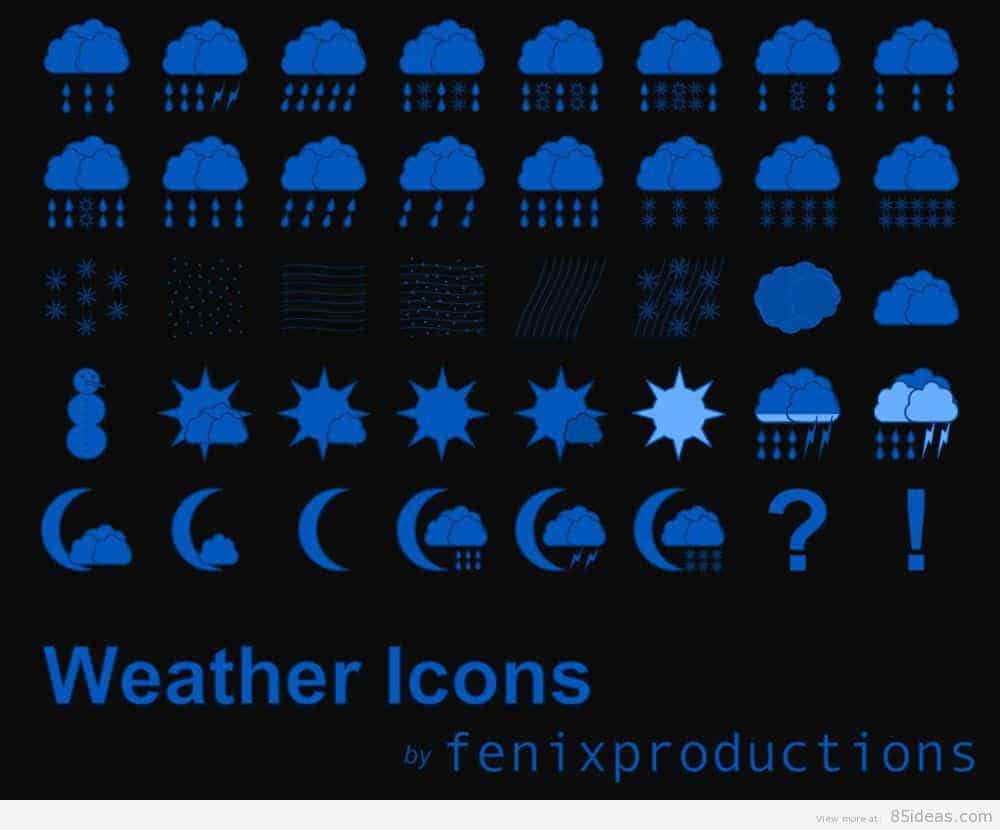 Blue Weather Icons