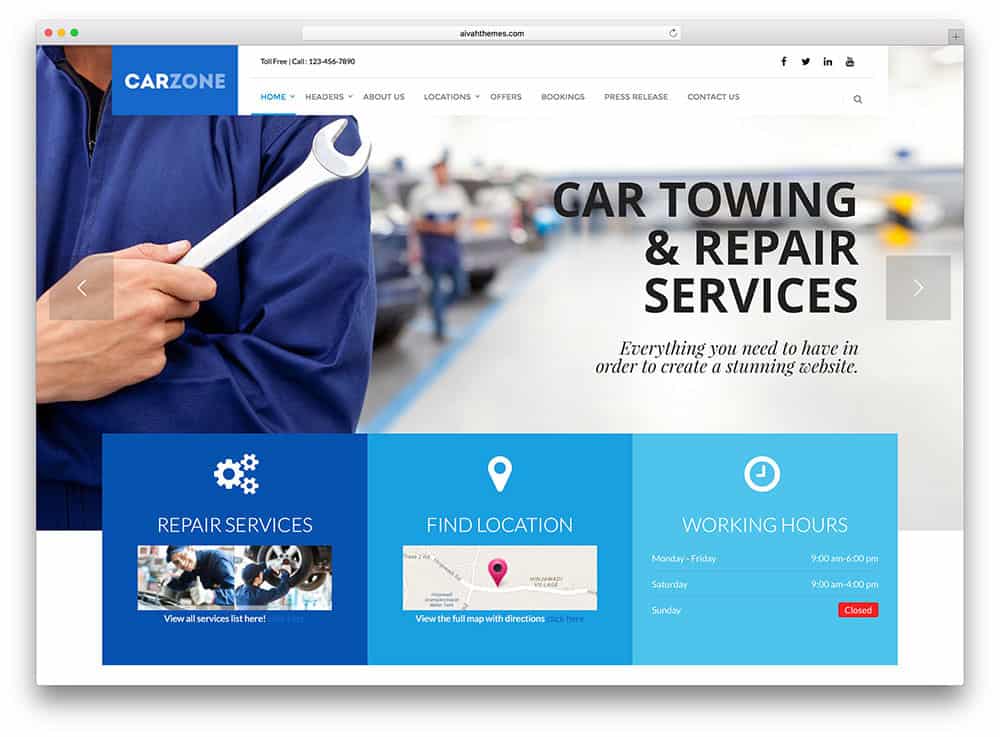 Auto repair shop wordpress themes