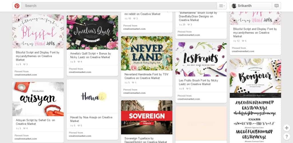 Cici Typography Pinterest Board