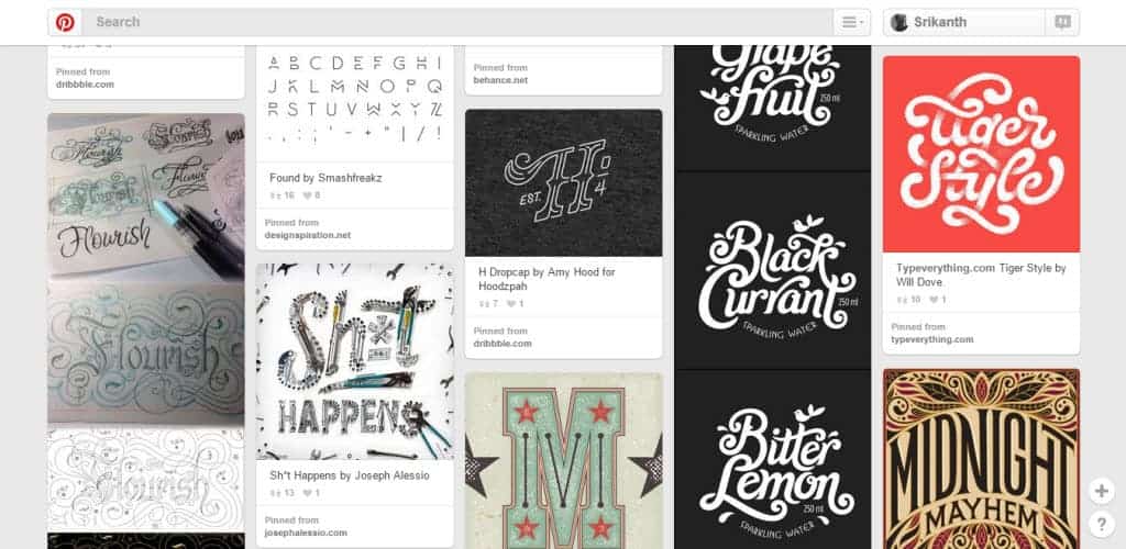 Courtney Blair Typography Pinterest Board