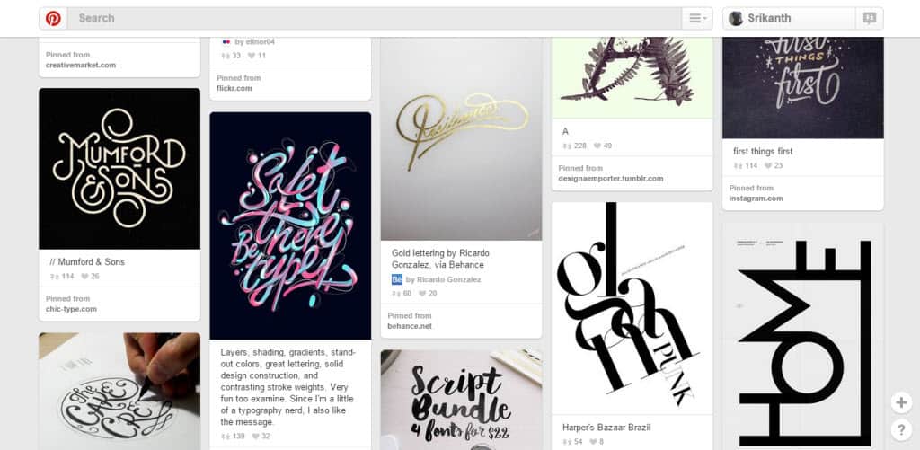 Design Quixotic Typography Pinterest Board