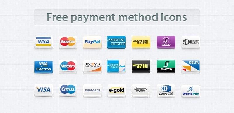 Free Payment Method Icons Set