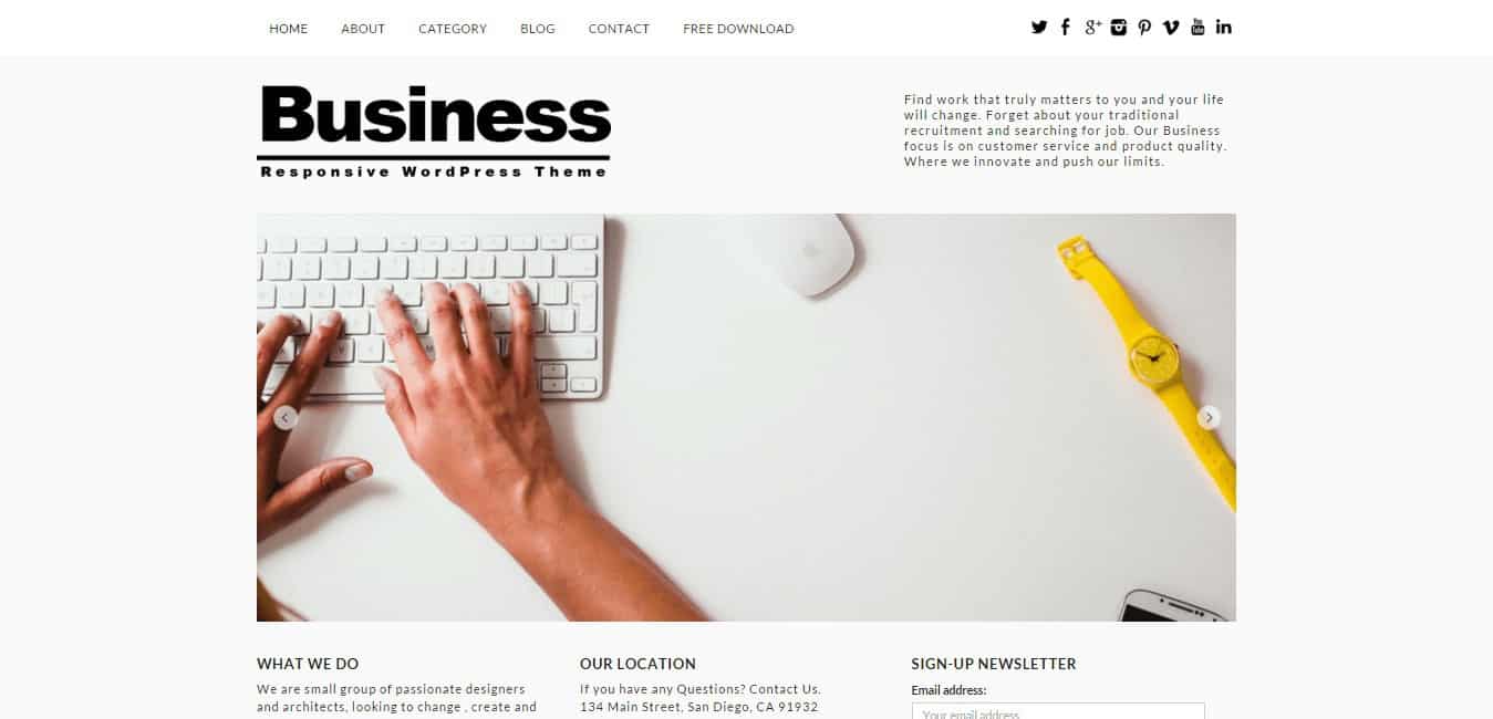 Free Responsive Business WordPress Theme