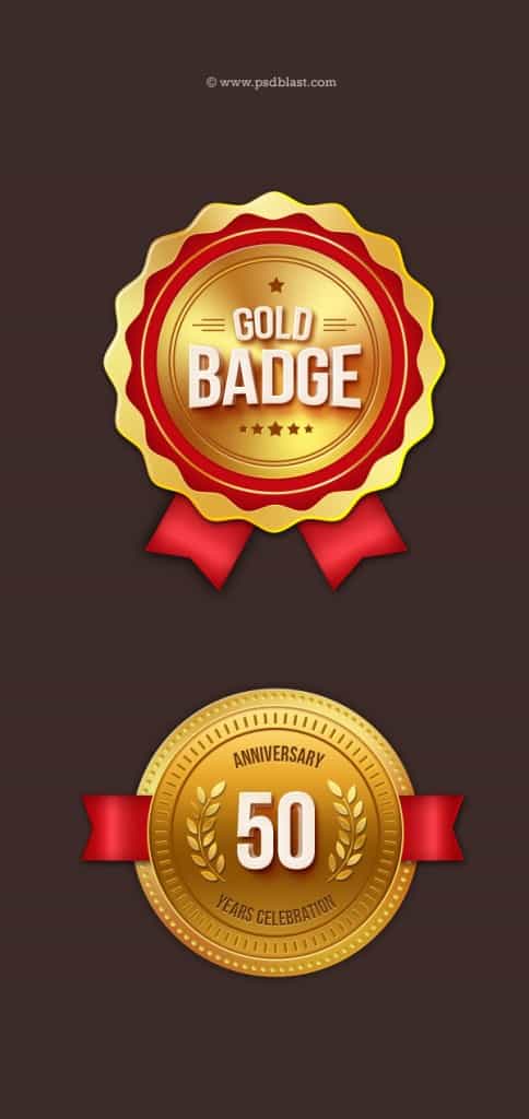 Gold badges design for print web