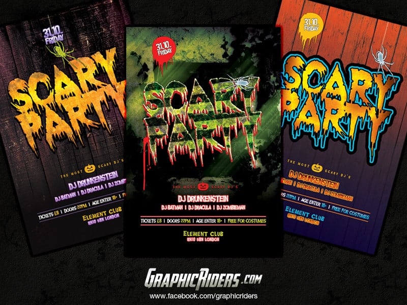 halloween party flyers template