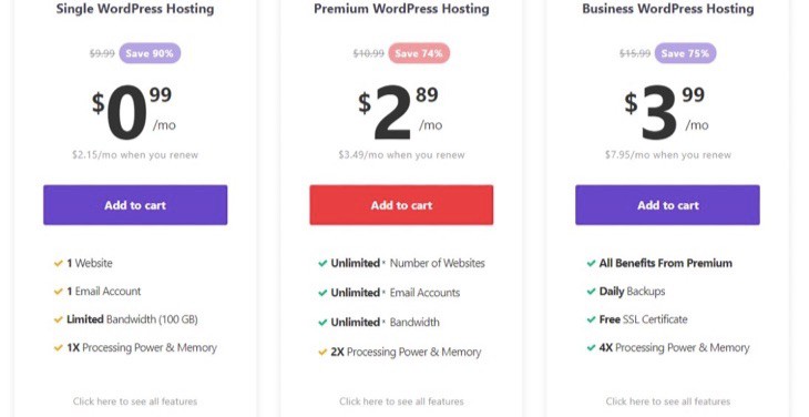Hostinger - Cheapest WordPress Hosting Pricing