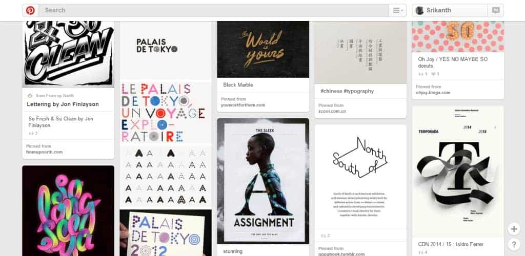 Kat Allen Typography Pinterest Board