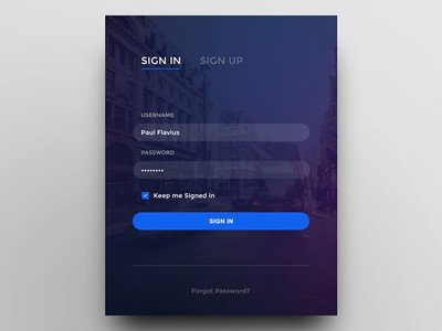 Login form with background
