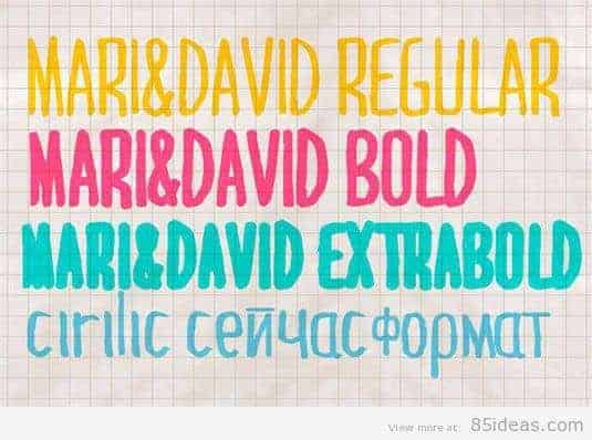 Mari and David font