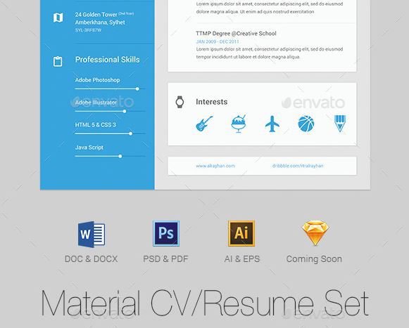 Material CV Resume Set