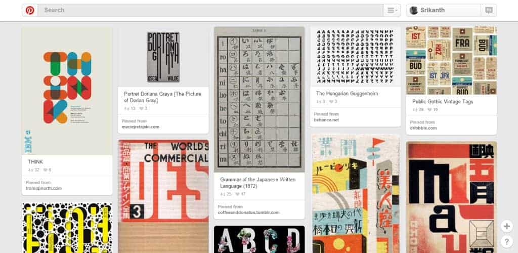 Mike D Typography Pinterest Board