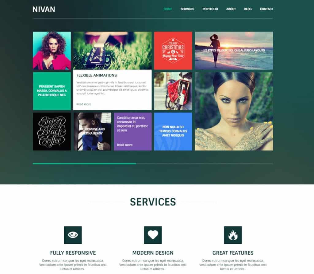 Nivan - One Page Multi Page WordPress Theme