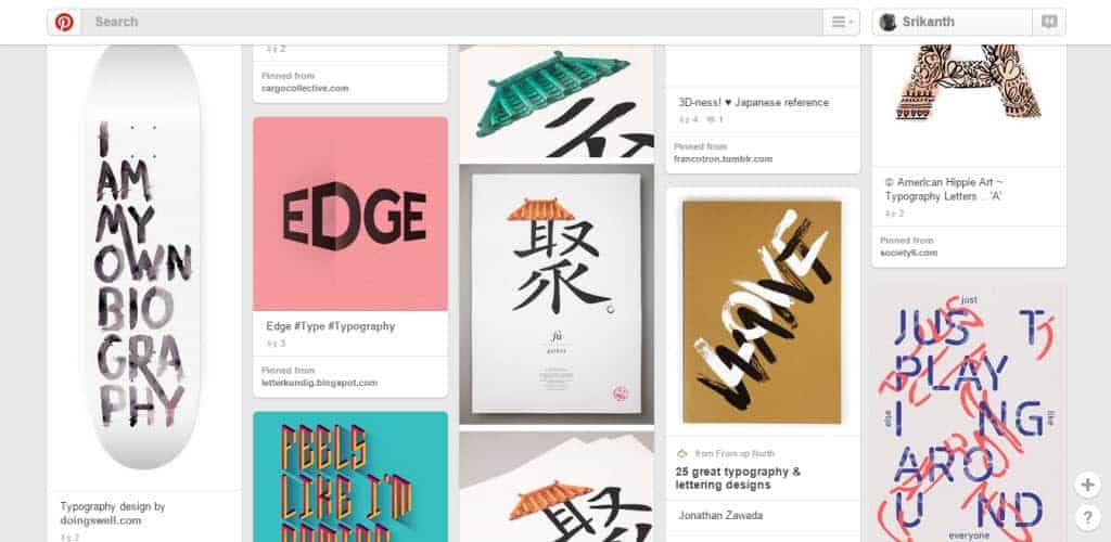 Peter Hong Typography Pinterest Board