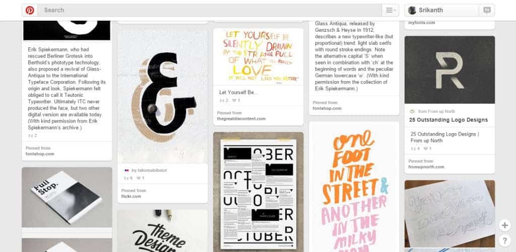 Samee Lapham Typography Pinterest Board