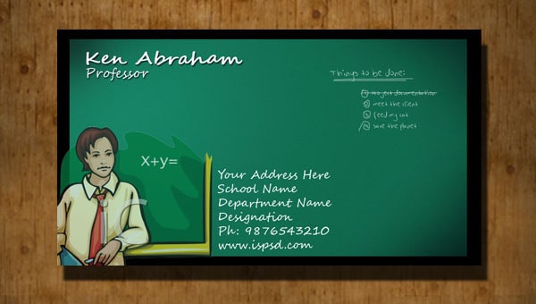Teacher Business Card PSD