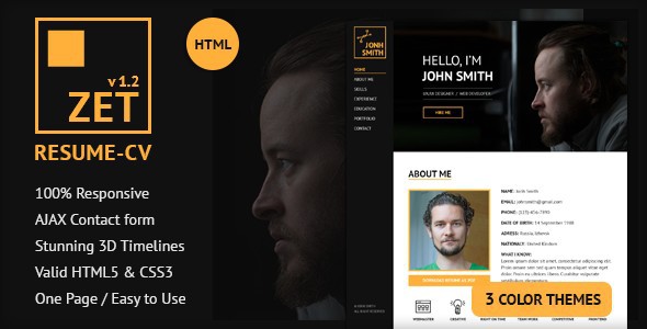zet one page psd web template