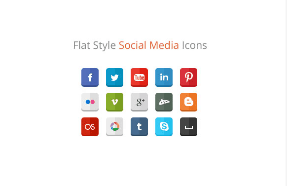 30 Free Flat Style Social Media Icons