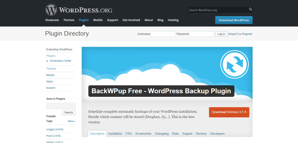 BackWPup Free Plugin