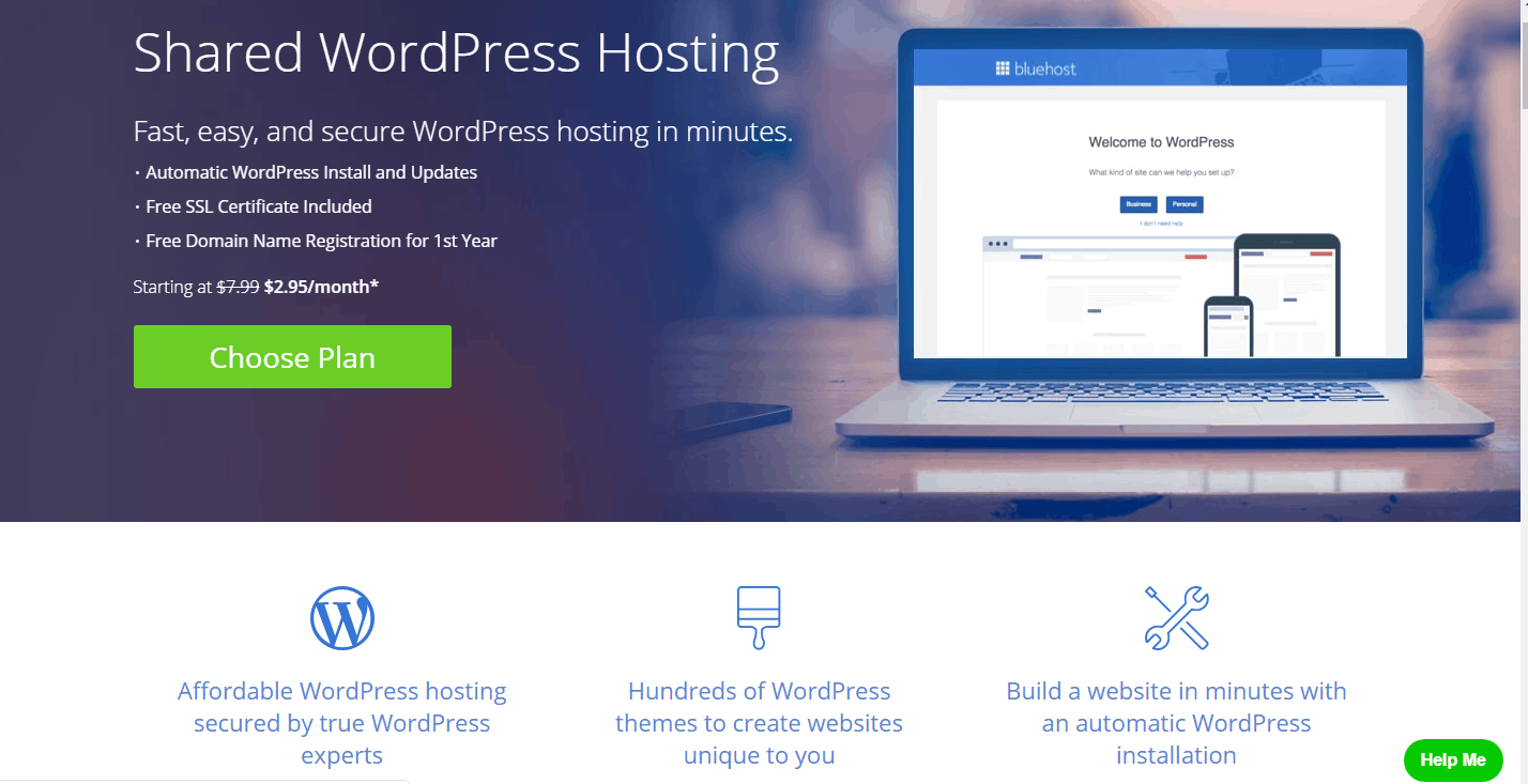 bluehost is a fast WordPress hosting service