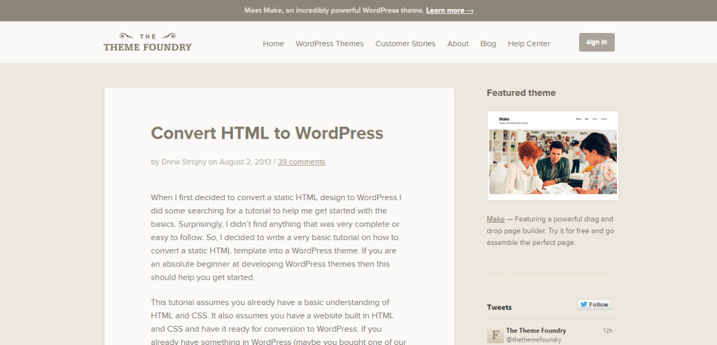 Convert HTML to WordPress The Theme Foundry