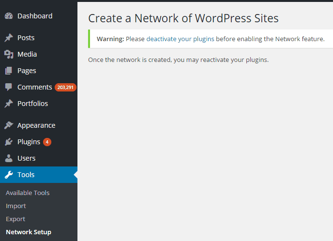 Create a Network of WordPress Site