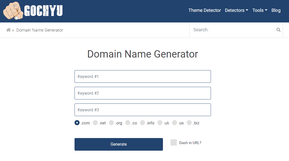 Gochyu's Domain name Generator