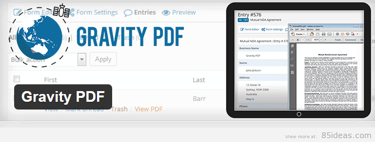 Gravity PDF WordPress Plugin