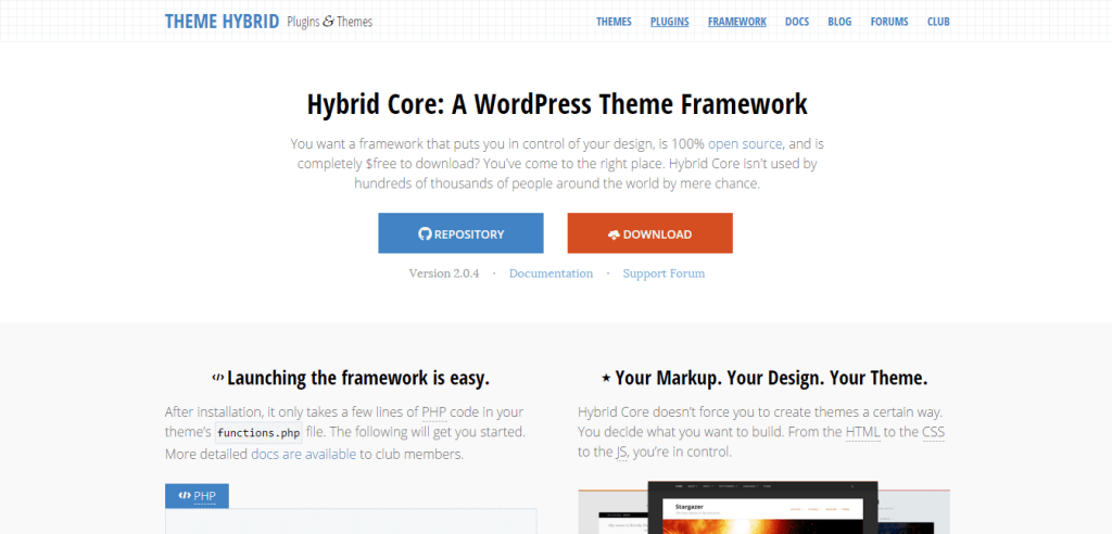 Hybrid Core theme framework