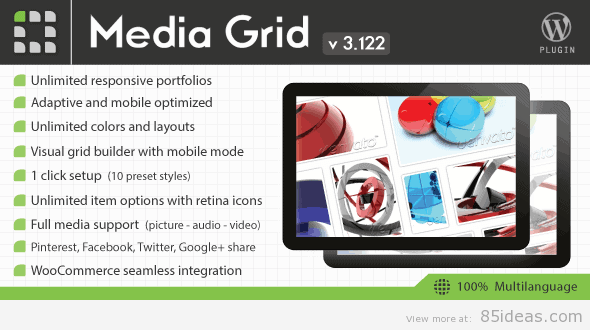 Media Grid WordPress Portfolio