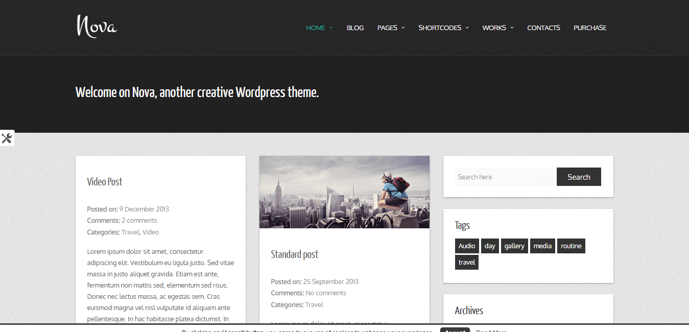 Nova creative WordPress theme