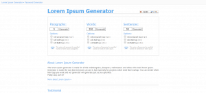 One Click Lorem Ipsum Generator