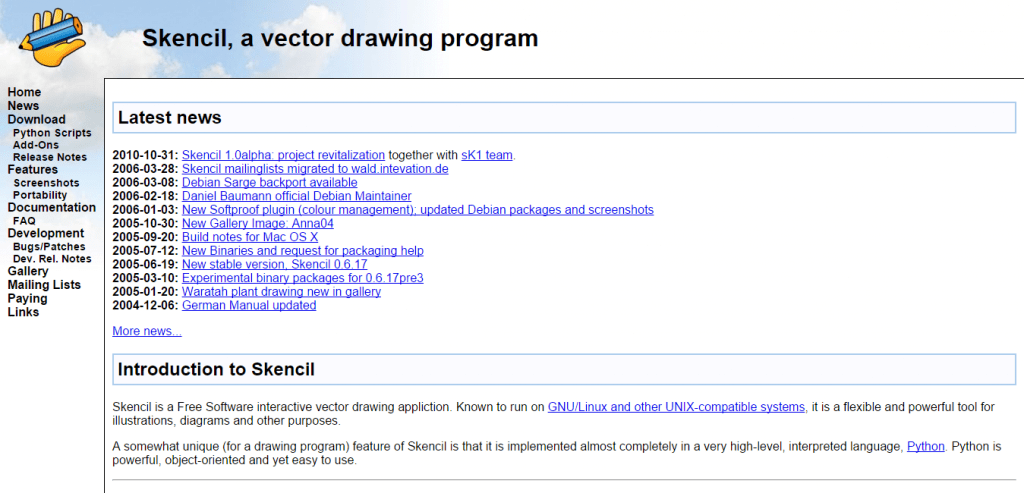 Skencil vector drawing program