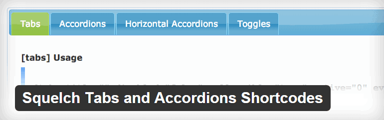 Squelch Tabs and Accordions Shortcodes