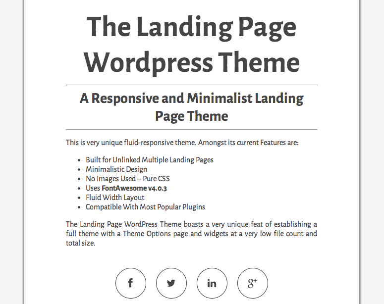 The Landing Page Theme