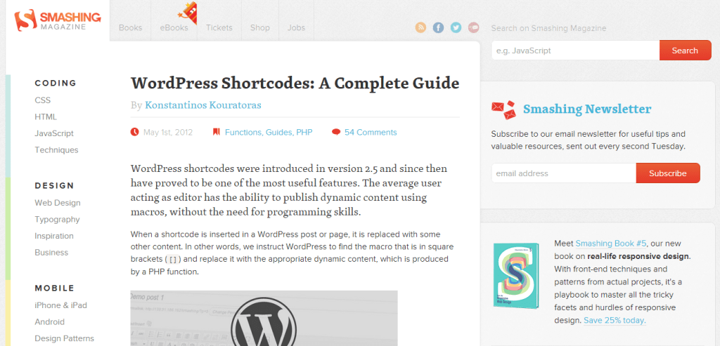WordPress Shortcodes Guide SmashingMagazine
