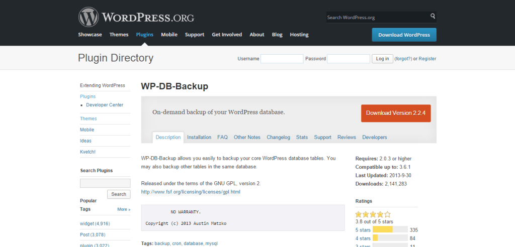 WP DB Backup