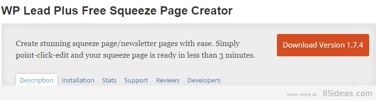 WP Lead Plus Free Squeeze Page Creator Plugin