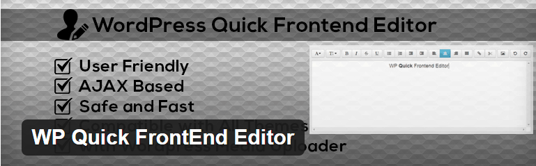 WP Quick FrontEnd Editor Plugin